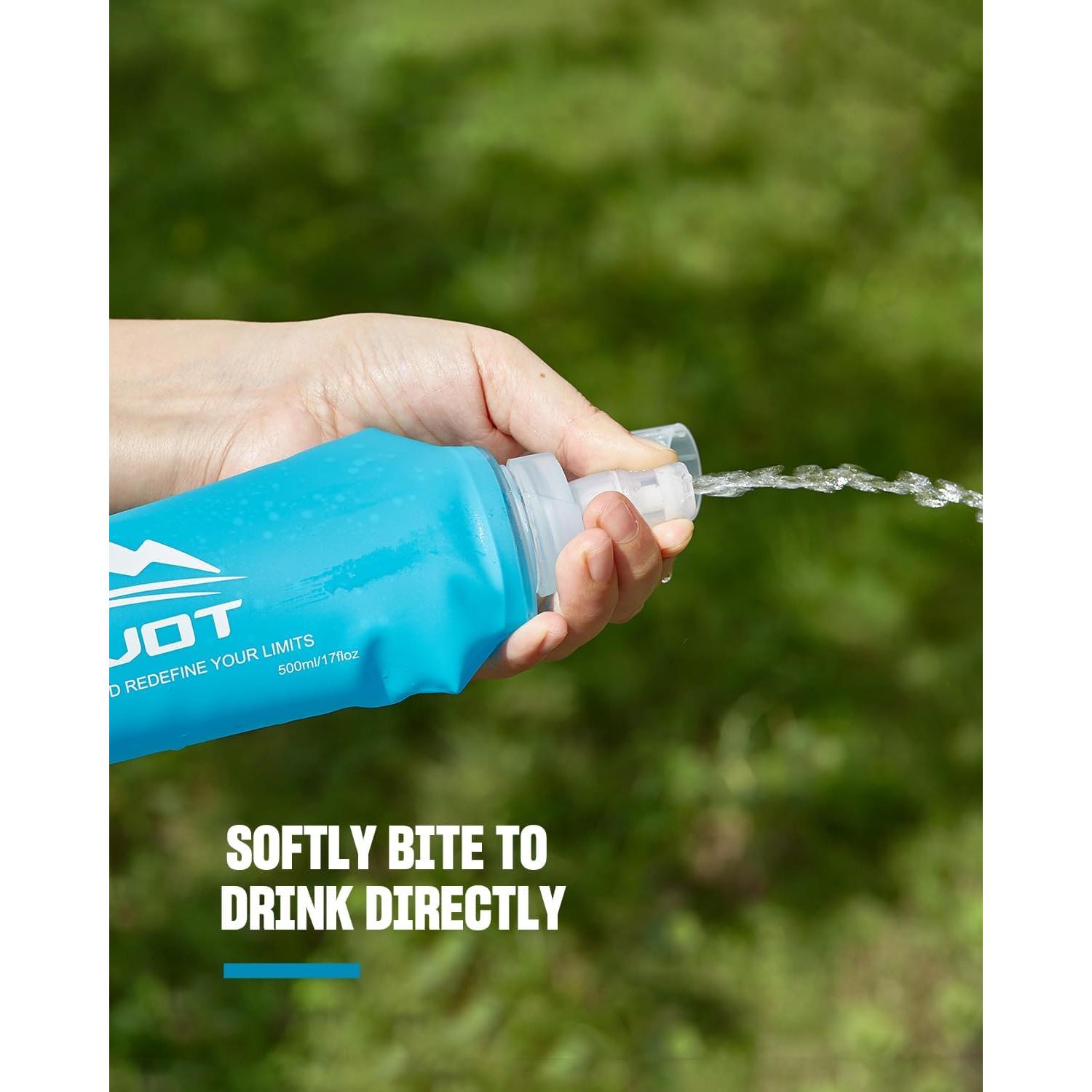 Botella de Agua Colapsable 500ml Zelvot Rosa Libre BPA