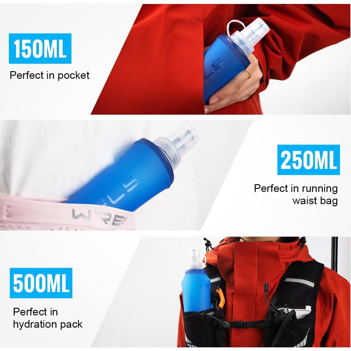 Botella de Agua Plegable WRELS 250ml - 2 Paquetes Blanca