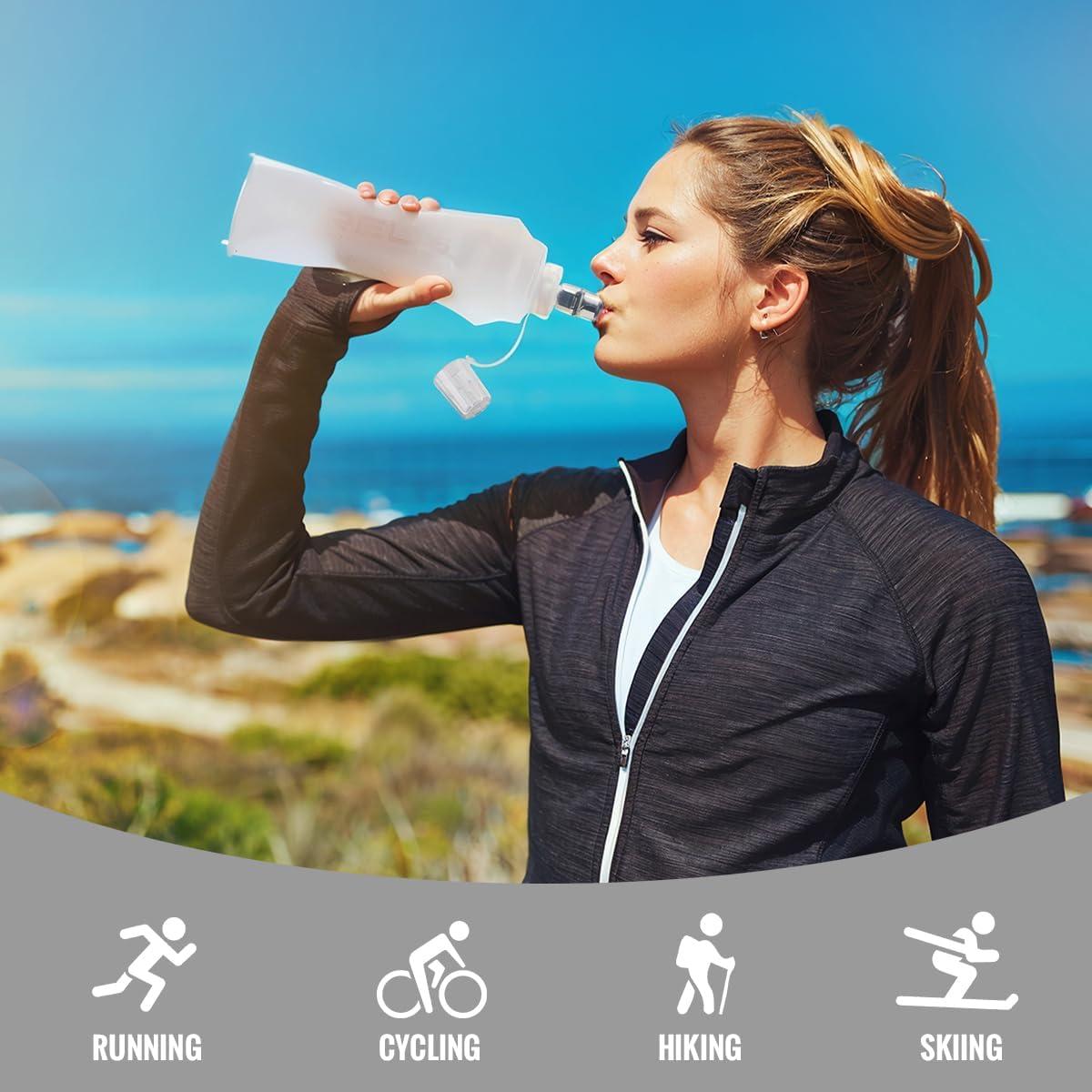 Botella de Agua Plegable WRELS 250ml - 2 Paquetes Blanca