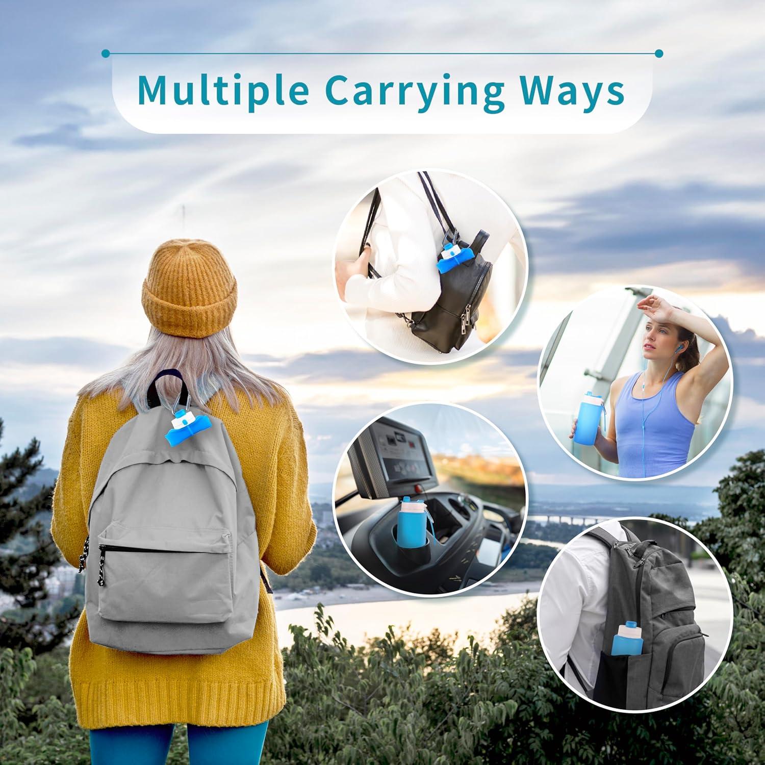 Botella de Agua Plegable VadoWorld 19oz Azul Claro Silicona