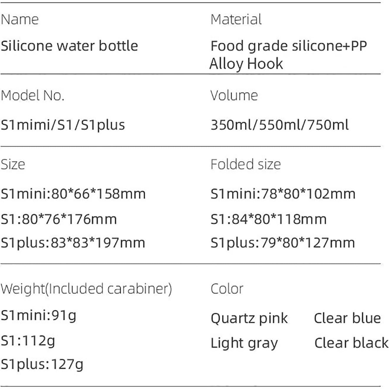 Botella de Agua Plegable VadoWorld 19oz Azul Claro Silicona