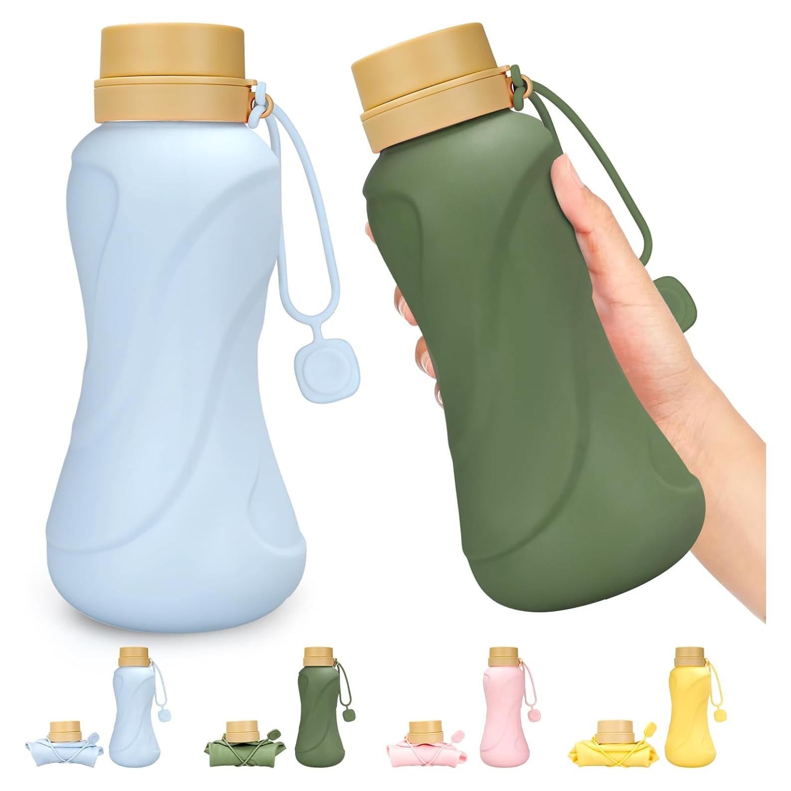 Botellas de Agua Plegables Sanhuamao 650ml 2 Pack Silicona BPA