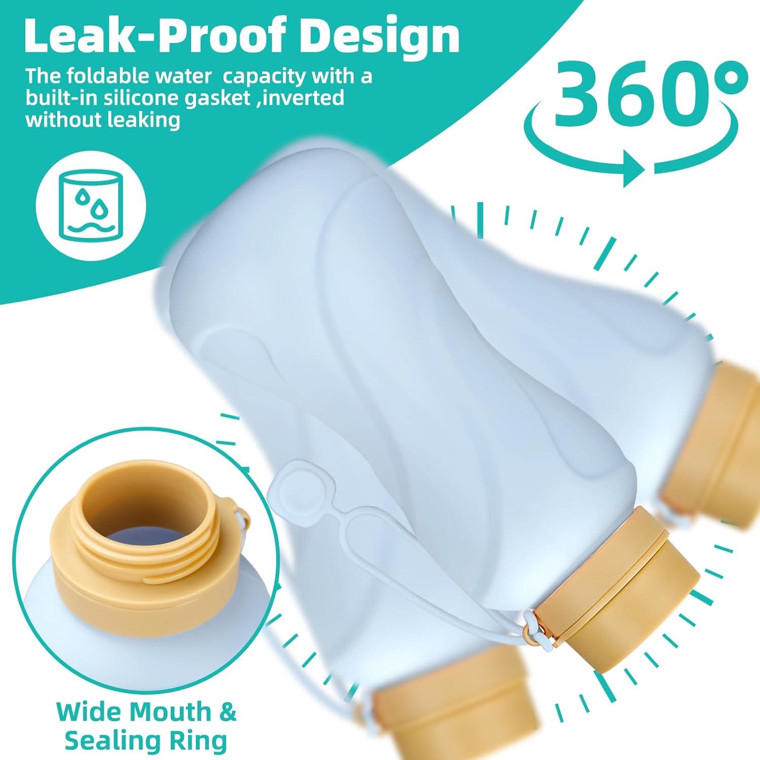 Botellas de Agua Plegables Sanhuamao 650ml 2 Pack Silicona BPA