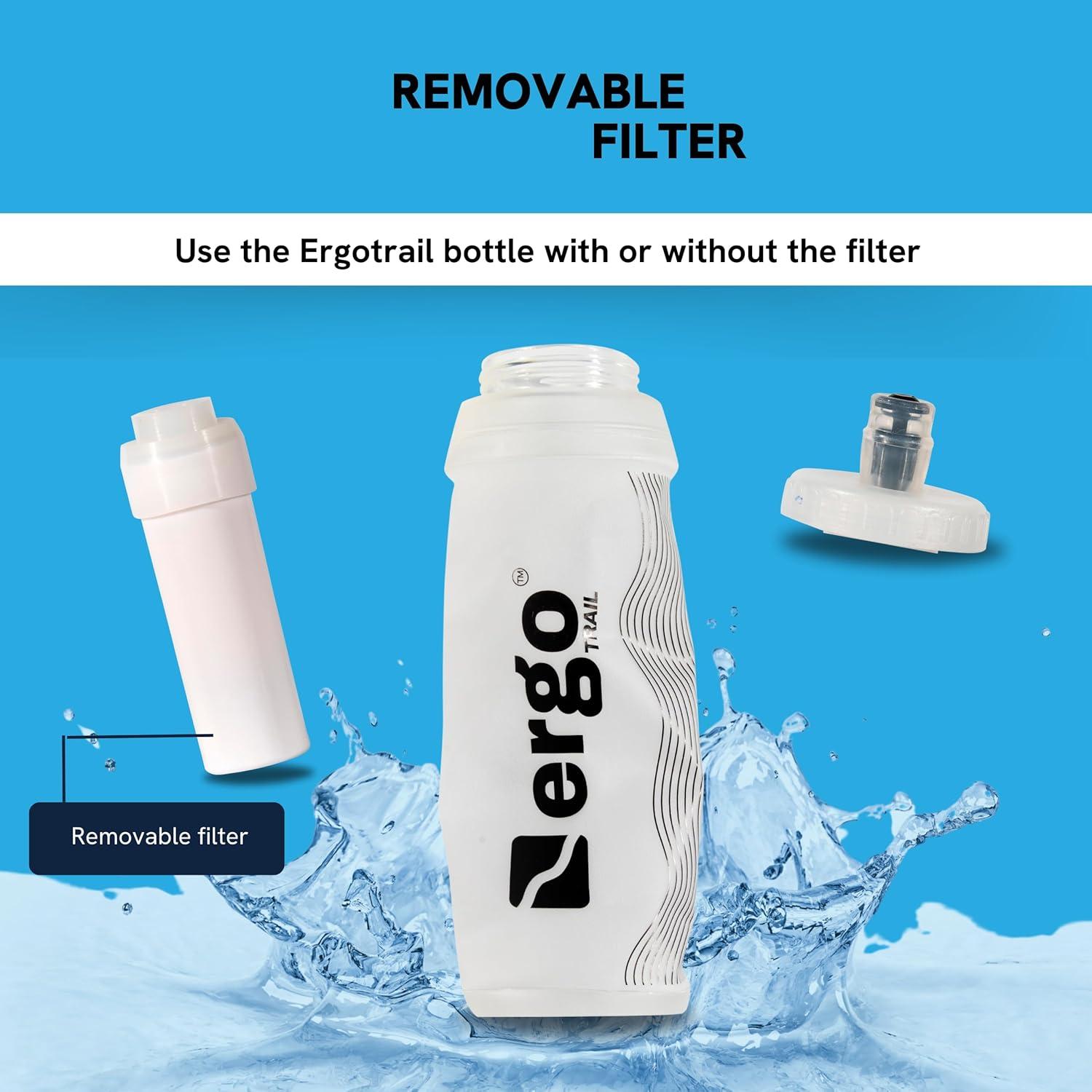 Botella de Agua Plegable Ergotrail con Filtro 500ml Libre BPA