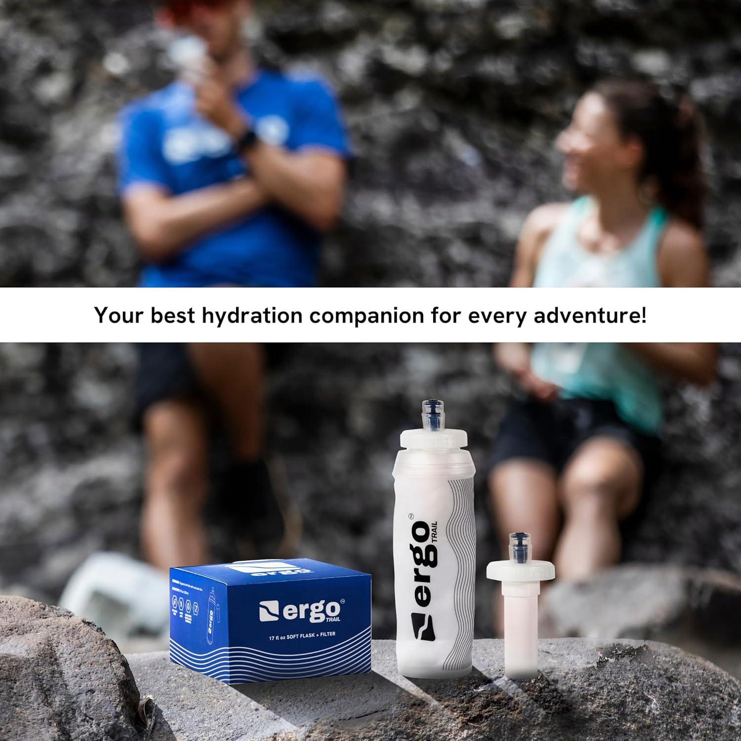 Botella de Agua Plegable Ergotrail con Filtro 500ml Libre BPA