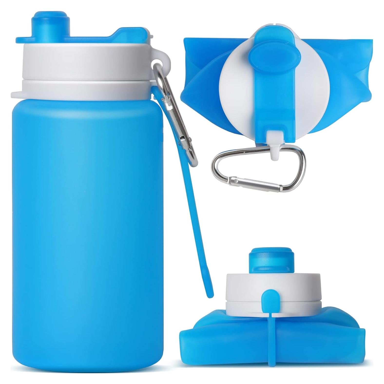 Botella de Agua Plegable MCOMCE 550ml Libre de BPA Azul