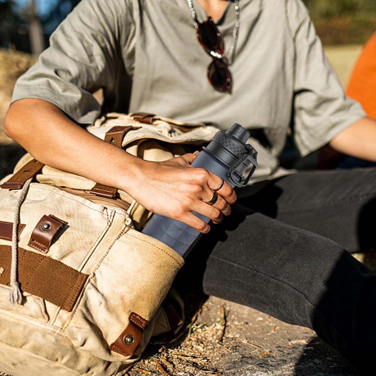 Botella de Agua Plegable Paspring 700ml Silicona Gris