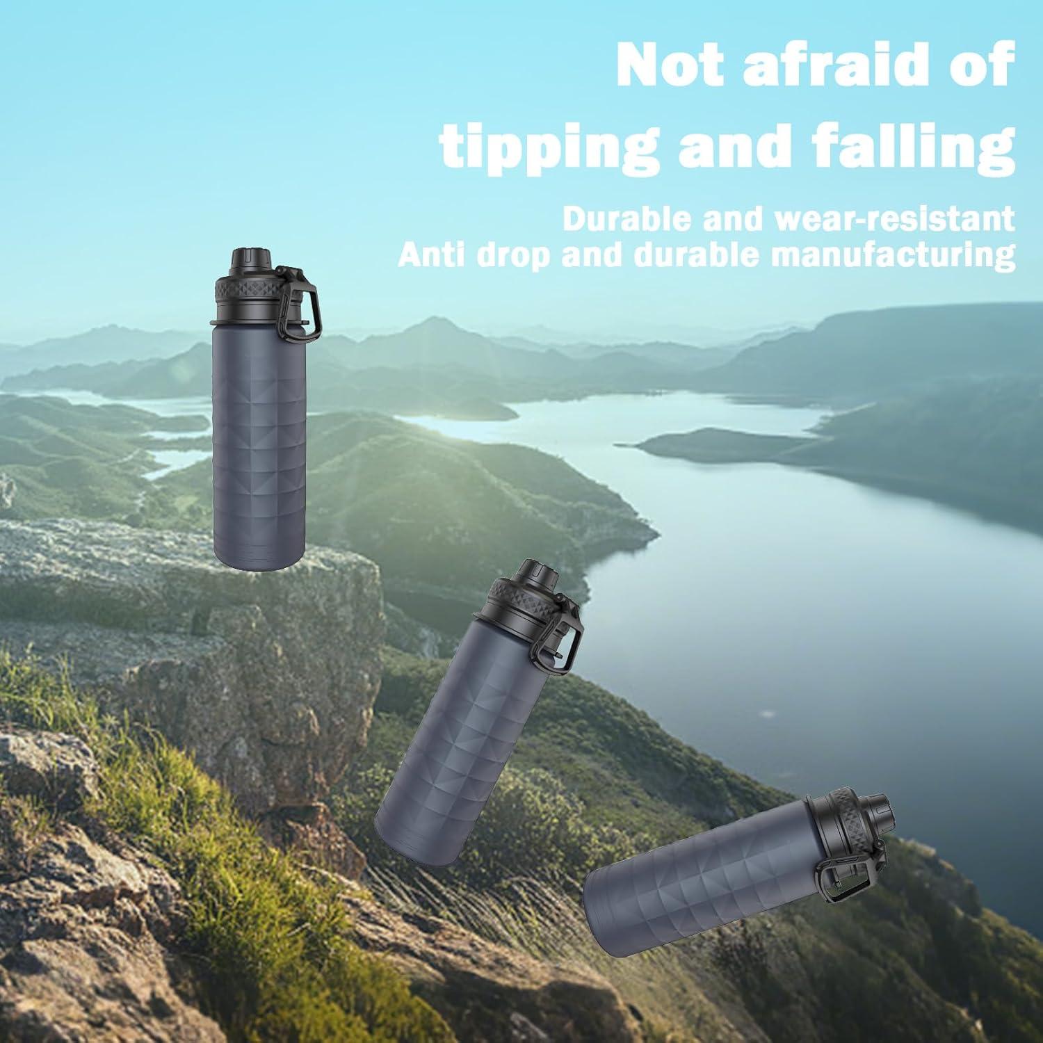 Botella de Agua Plegable Paspring 700ml Silicona Gris