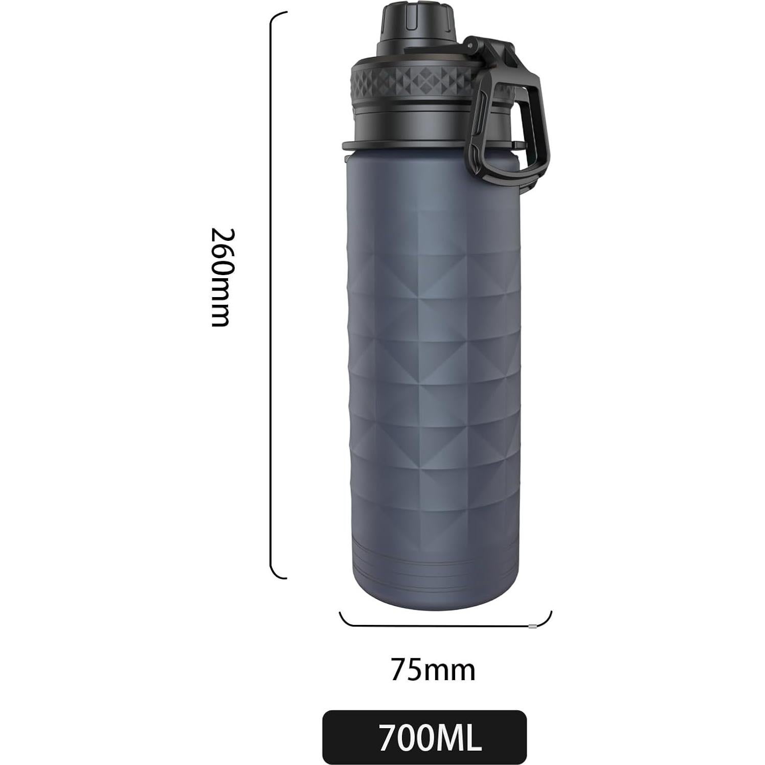 Botella de Agua Plegable Paspring 700ml Silicona Gris