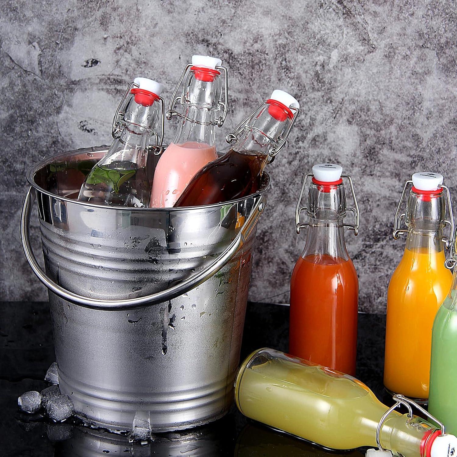 Botellas de vidrio 8oz YEBODA con tapa abatible - Paquete de 9