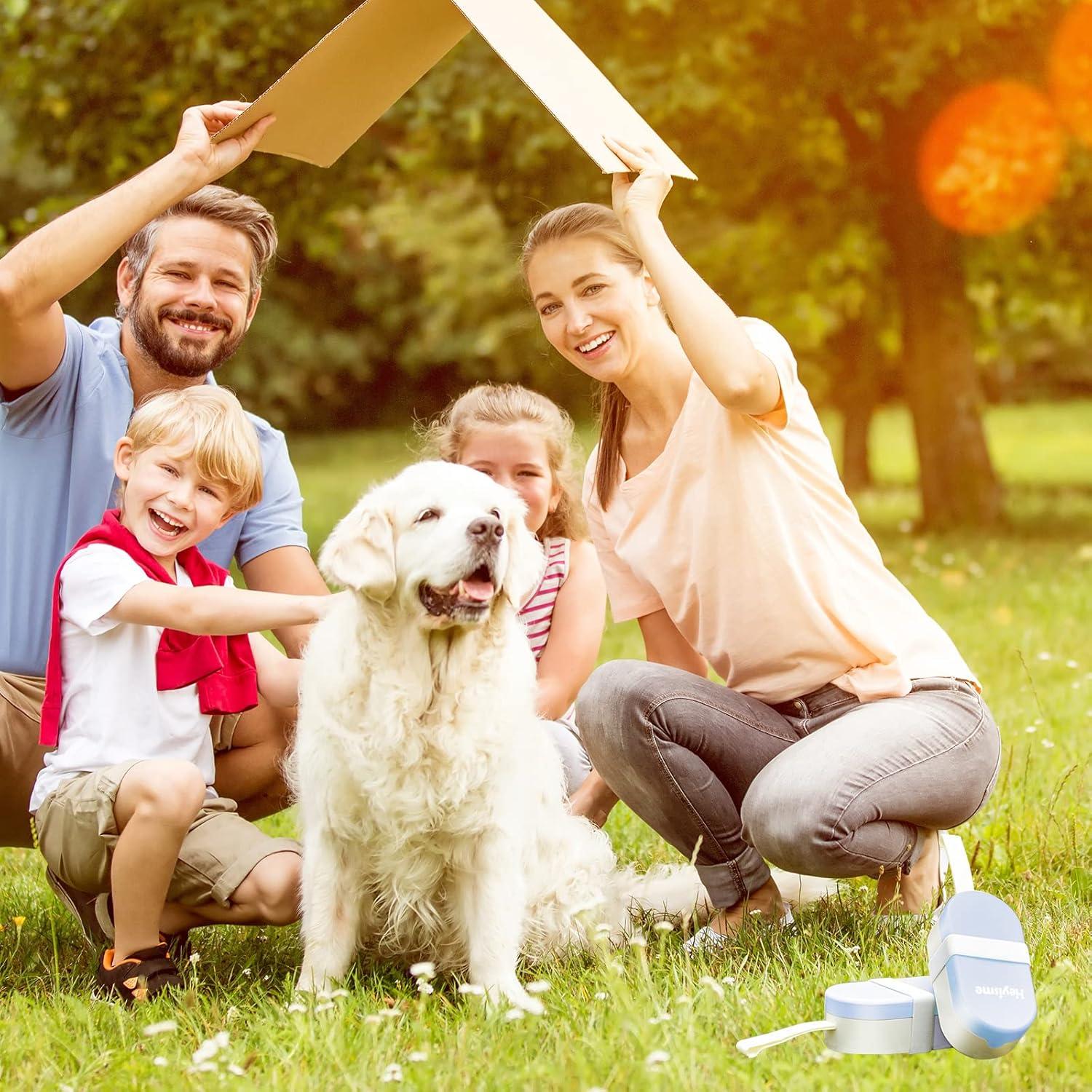 Botella de Agua y Cuenco para Perros HEYISME 2 en 1 Azul