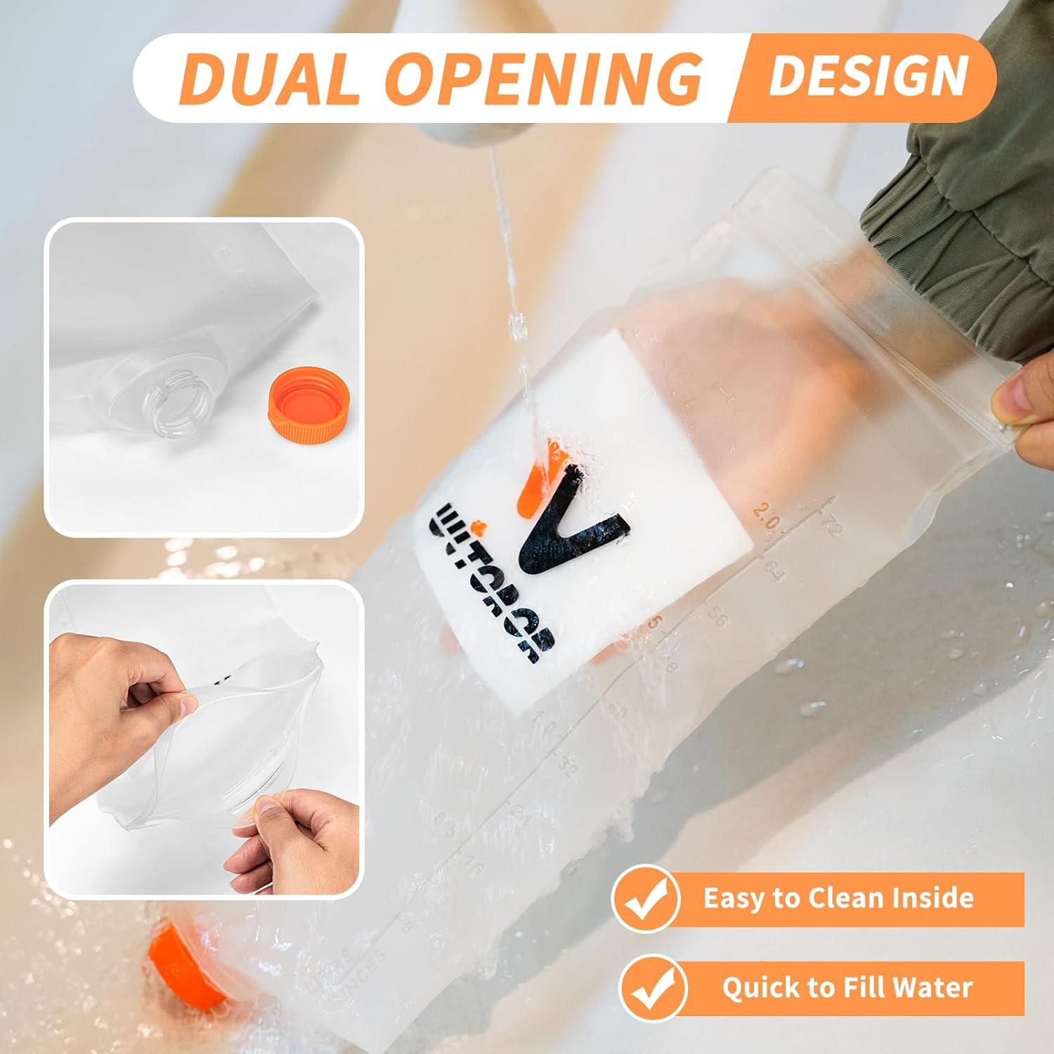 Bolsa de Agua 2L WITOROR TPU Colapsable y Ligera para Camping