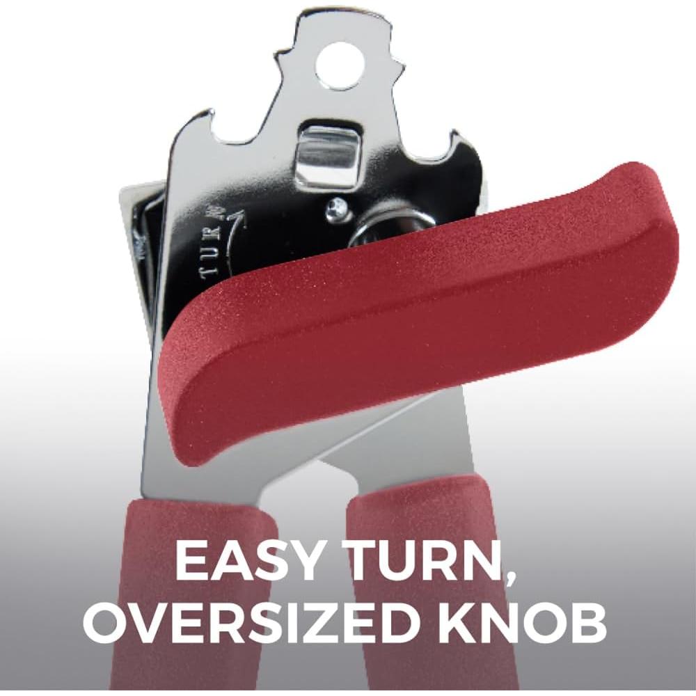 Abrelatas Manual Kitchen Genie de Acero Inoxidable Rojo