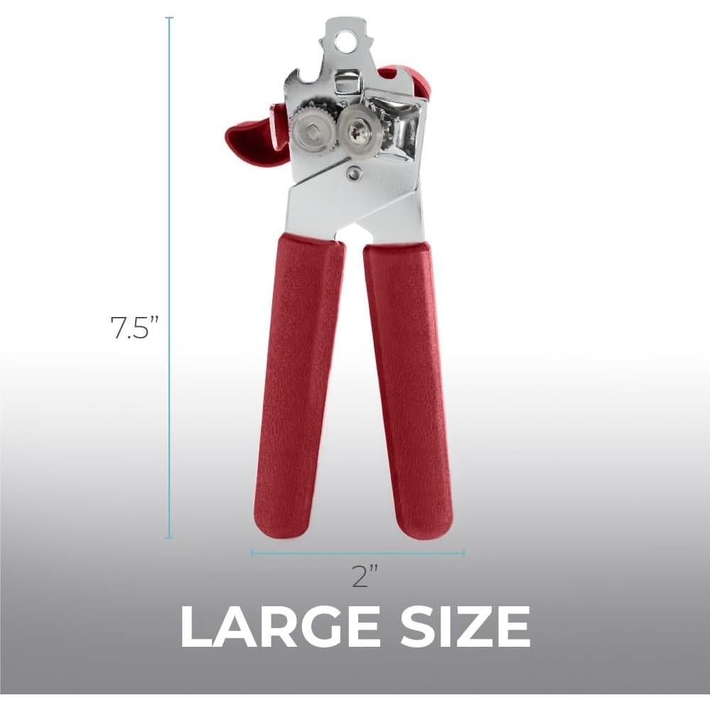 Abrelatas Manual Kitchen Genie de Acero Inoxidable Rojo
