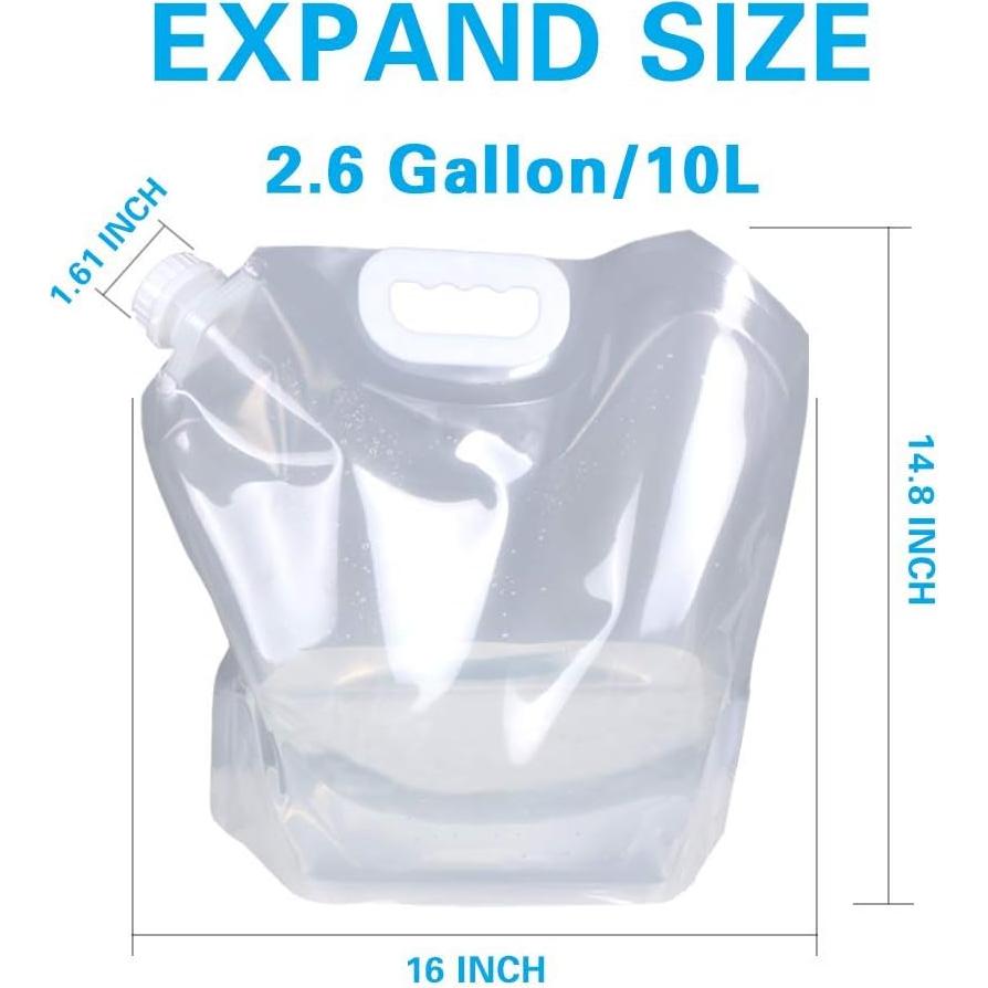 Contenedor de Agua Plegable Soddeph 10L, Libre de BPA, Pack 4