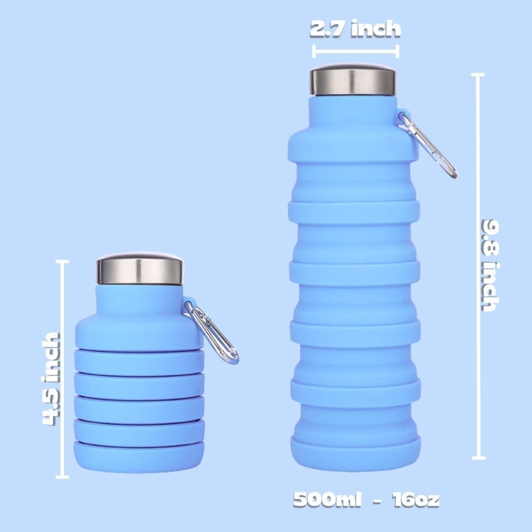 Botella Plegable Vnek de Silicona 500ml Libre de BPA