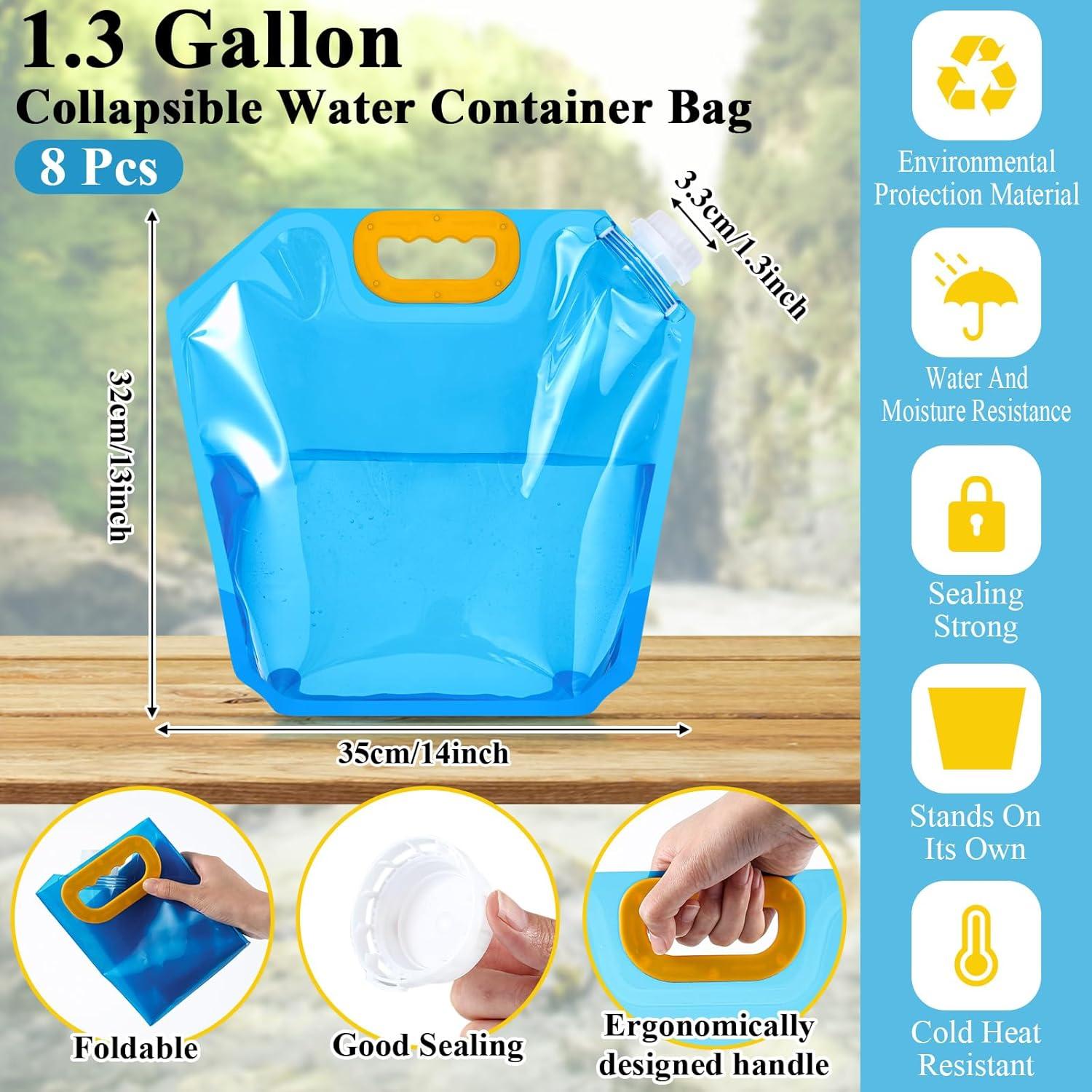 Bolsa de Almacenamiento de Agua Colapsable Tessco 8 Pcs 4.9L