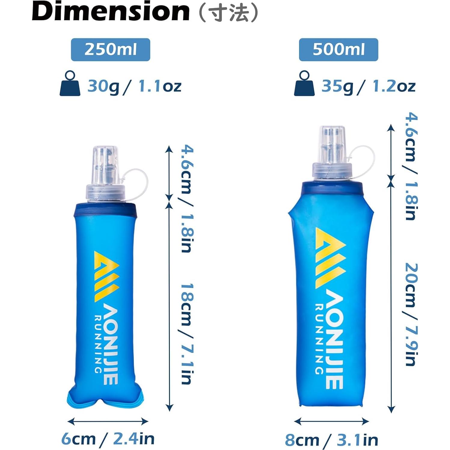 Botellas de Agua Colapsables TRIWONDER 500ml Paquete de 2