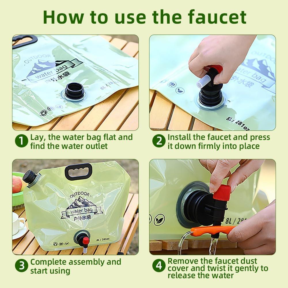 Bolsa de Agua Plegable RENEWPOK 8L Grado Alimenticio Verde