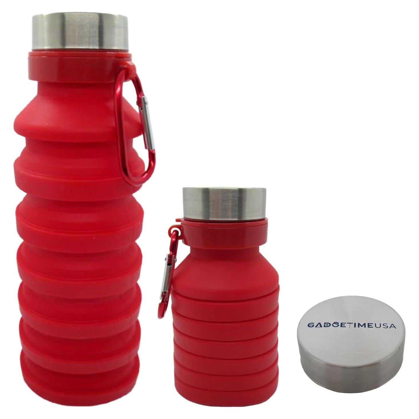 Botella de Agua Plegable Gadgetime USA 0.51L Roja Silicona