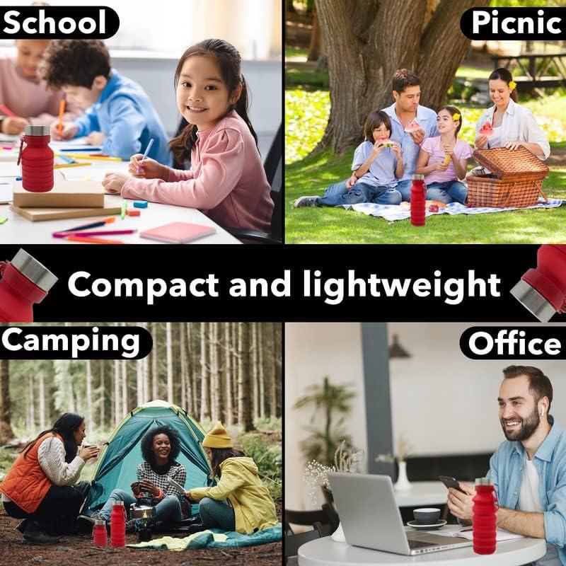 Botella de Agua Plegable Gadgetime USA 0.51L Roja Silicona