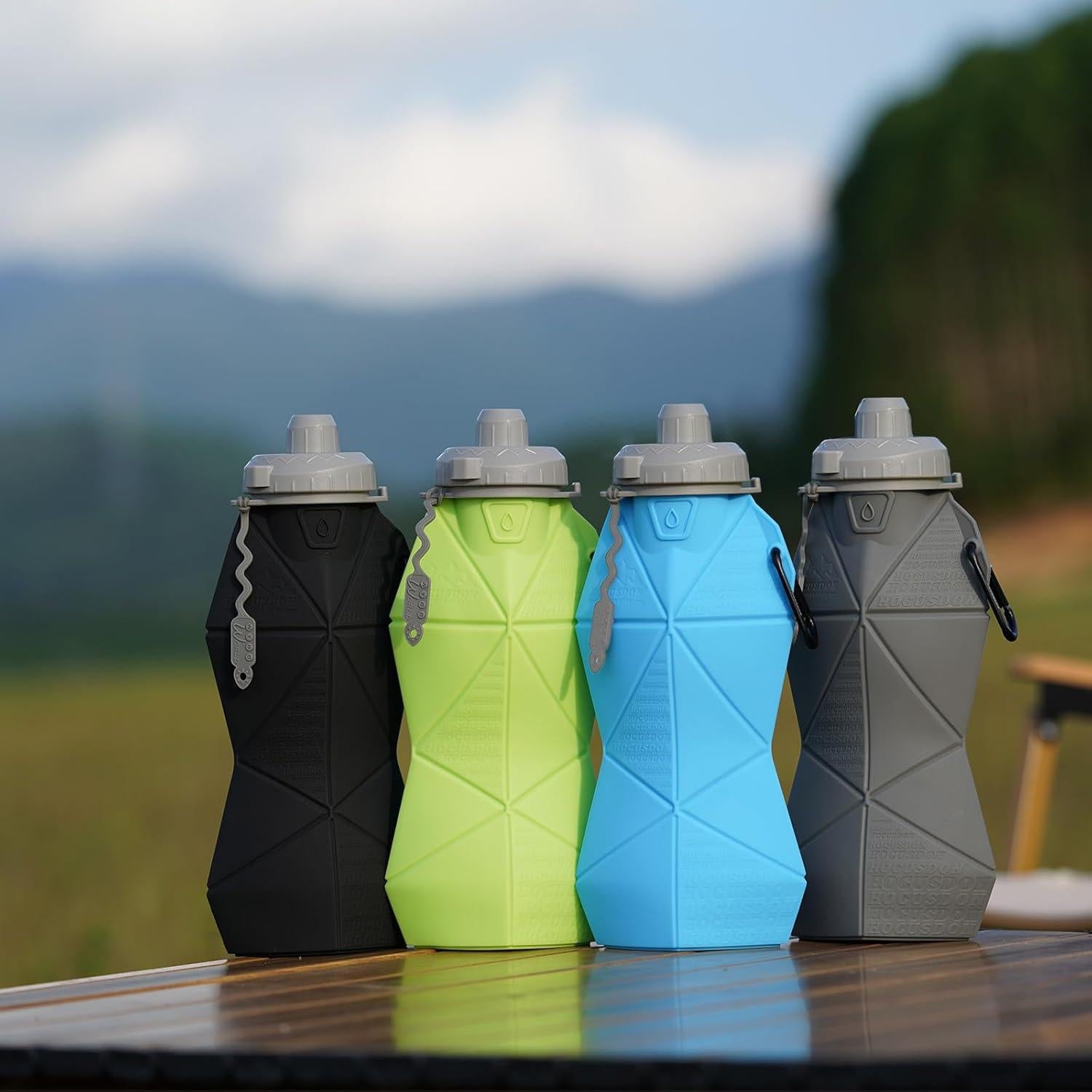 Botella de Agua Plegable Paspring 580ml Silicona Gris