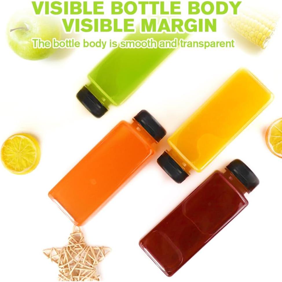 Botellas de Jugo Reutilizables Leaflai 12 Pcs 0.35L Tapas Seguras