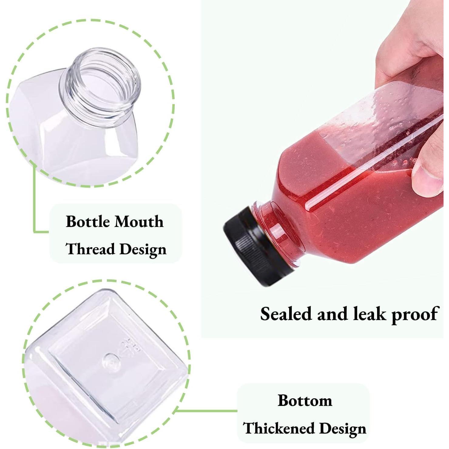 Botellas de Jugo Reutilizables Leaflai 12 Pcs 0.35L Tapas Seguras