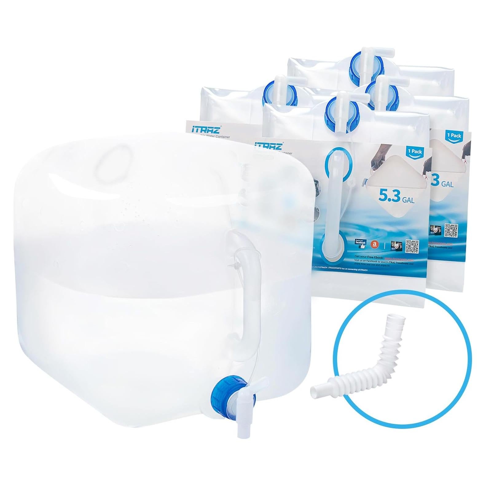 Contenedor de Agua Plegable ITRAZ 20L con Grifo - Libre de BPA