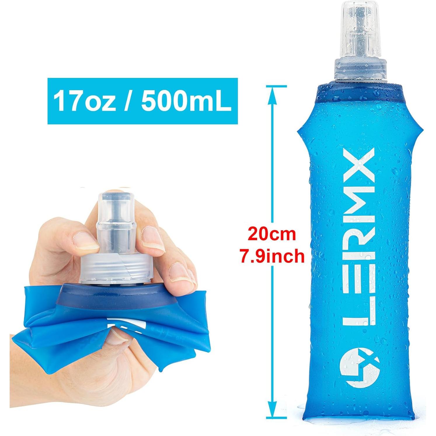Botella de Agua Plegable LERMX 500ml 2PCS Libre de BPA