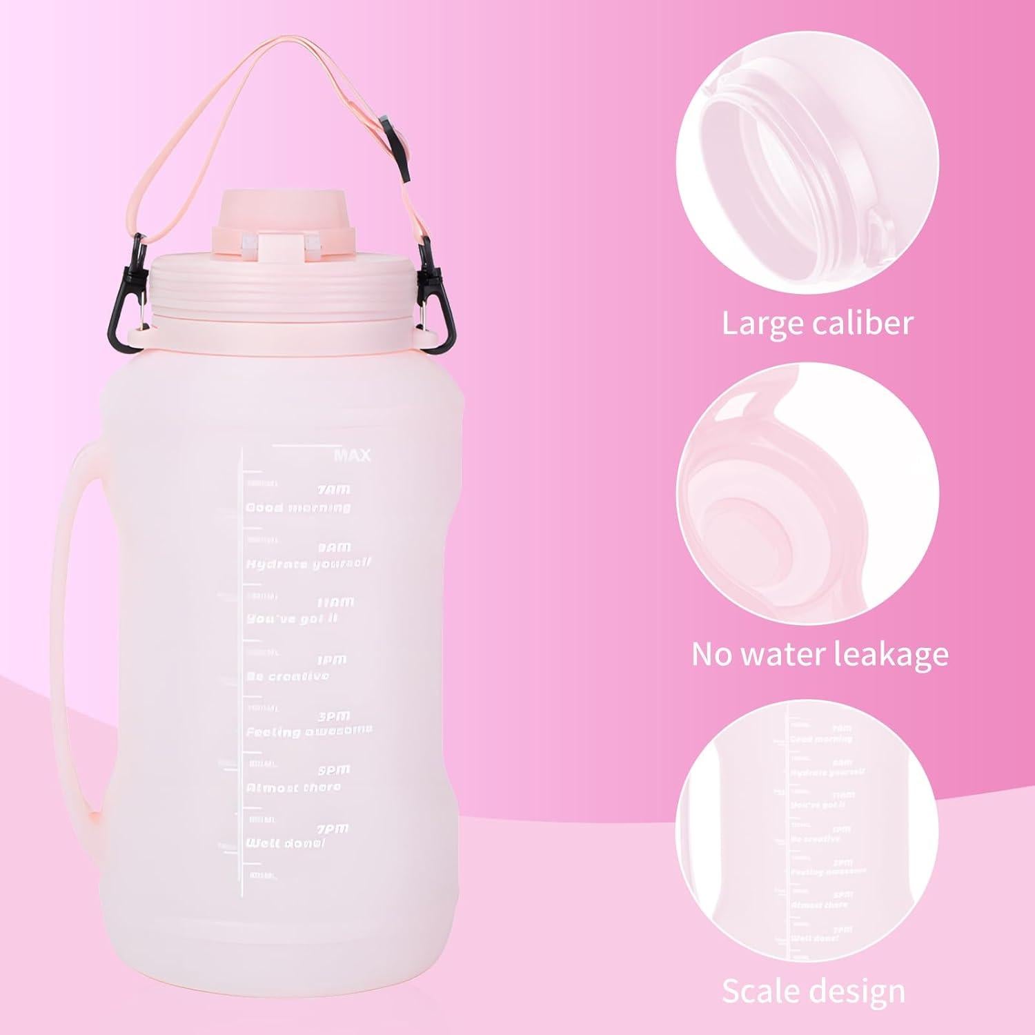 Botella de Agua Plegable Yenergy 2L Rosa con Popote