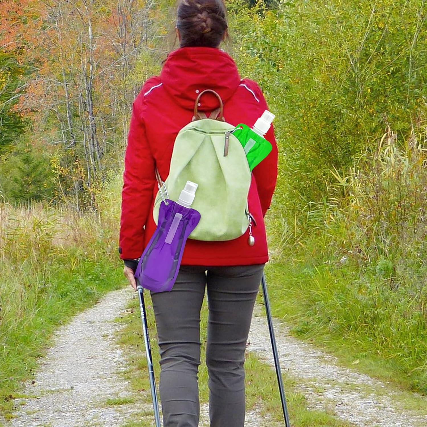 10 Botellas de Agua Plegables Genérico 480ml con Embudo