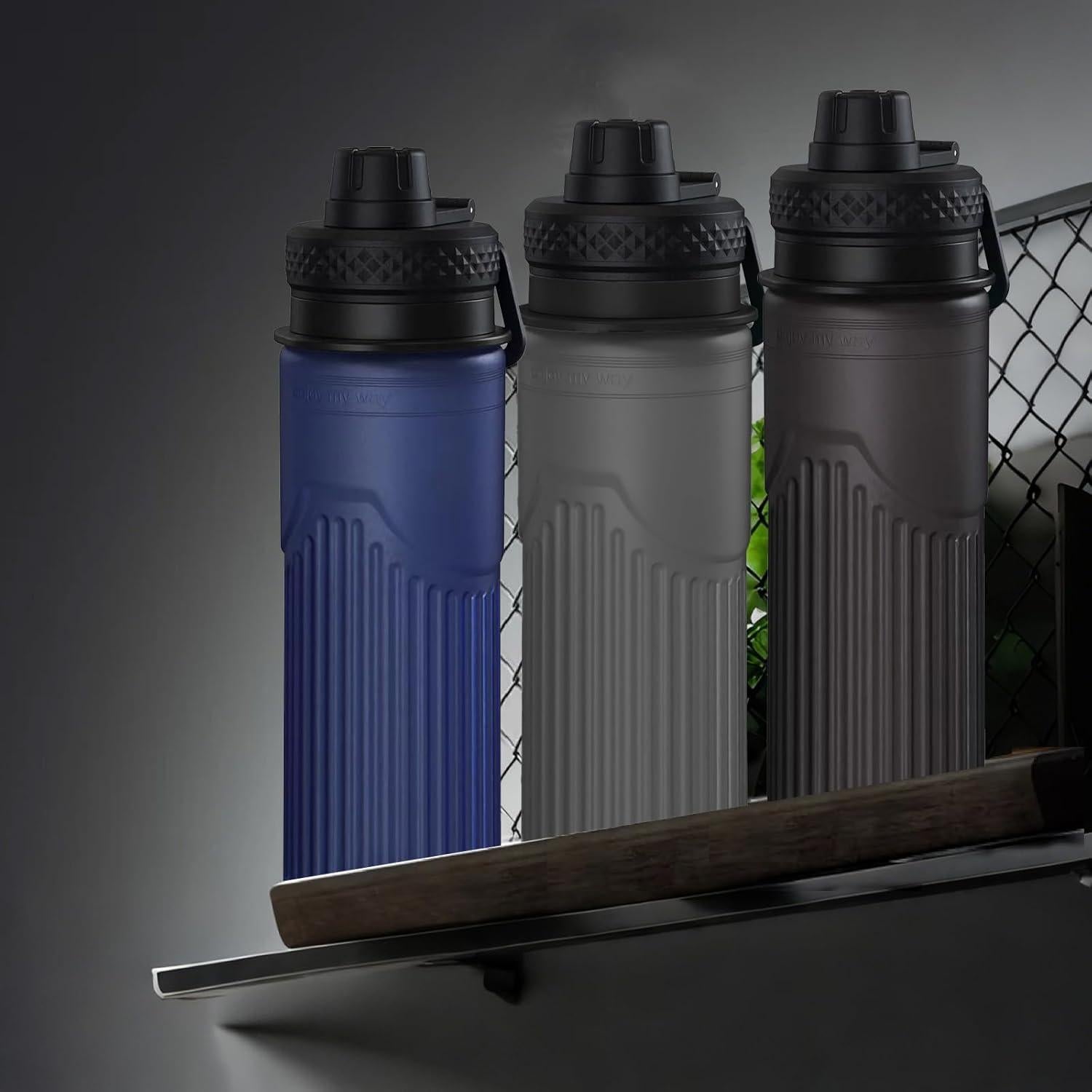 Botella de Agua Plegable Paspring 700ml Silicona Negra