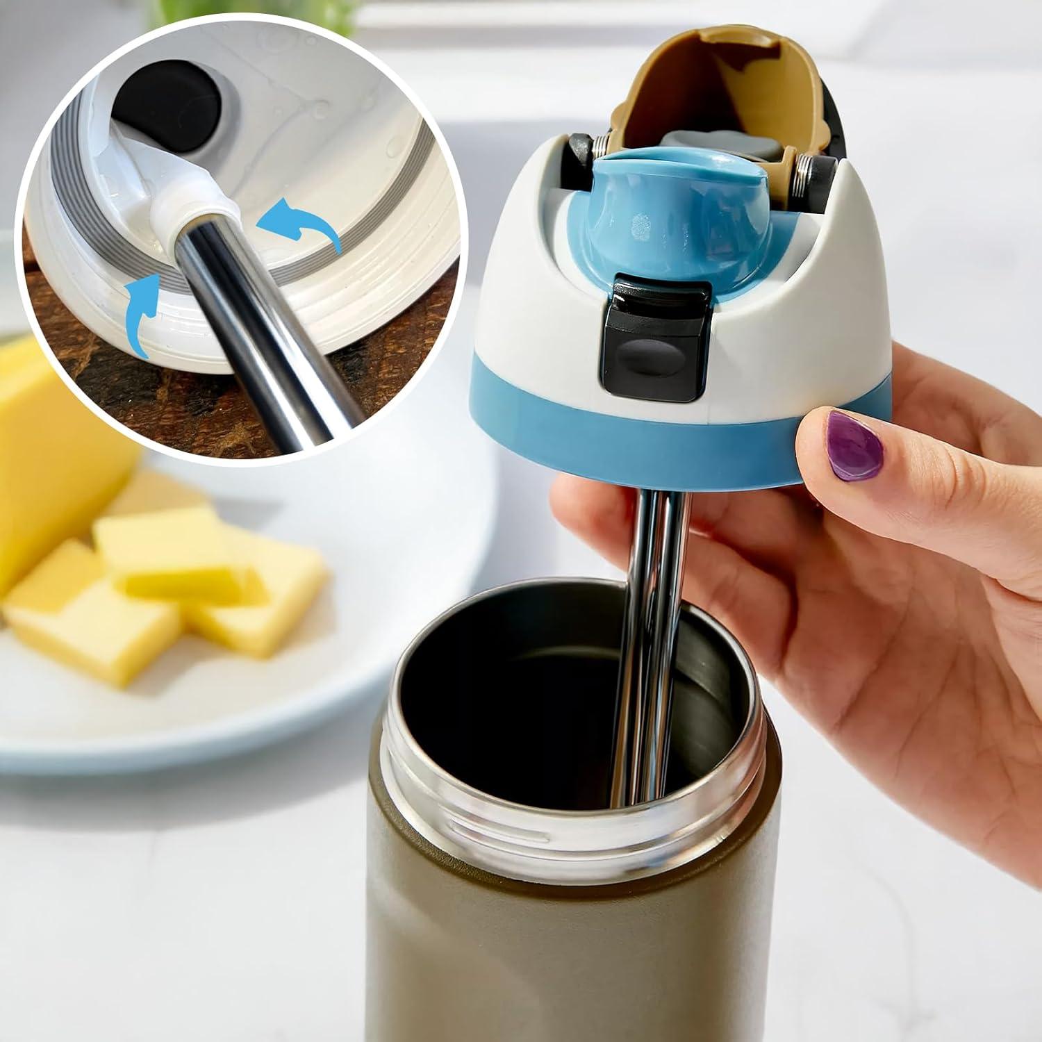 Popotes de Acero Inoxidable Reutilizables Esayendder 6 PCS 21 cm