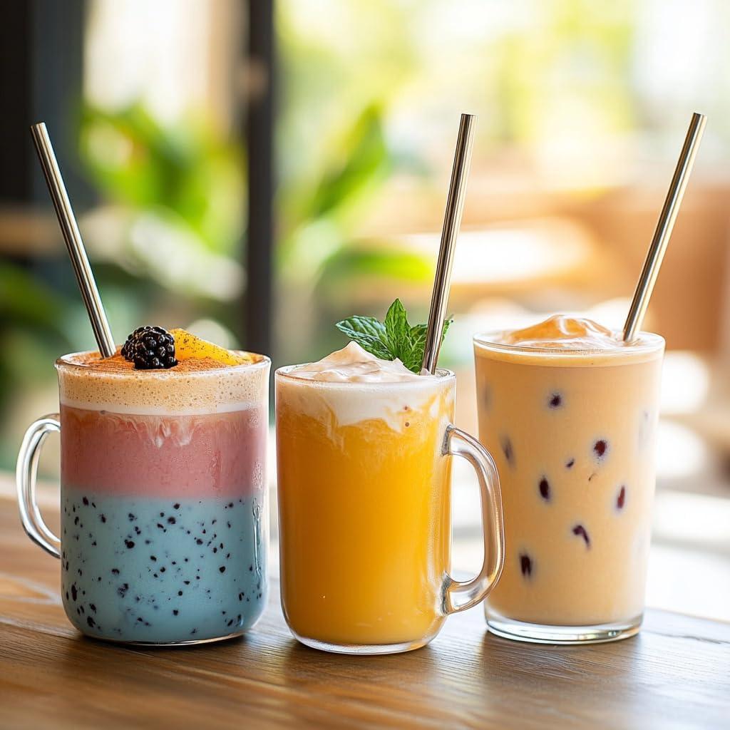 Juego de Popotes Reutilizables FIDELLI de Acero Inoxidable - 3 Piezas