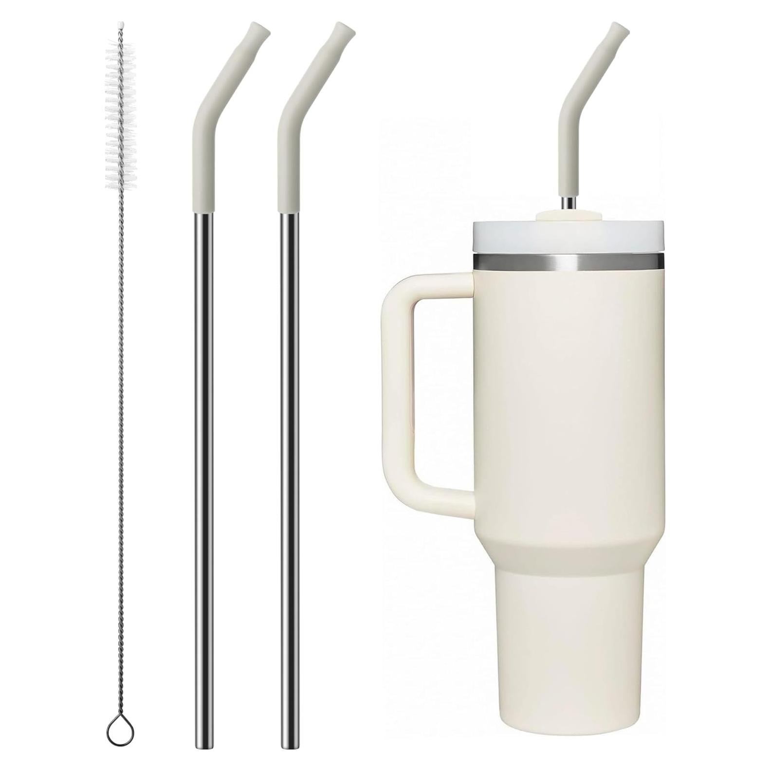 Popotes de acero inoxidable Bluwing con puntas de silicona 40 oz