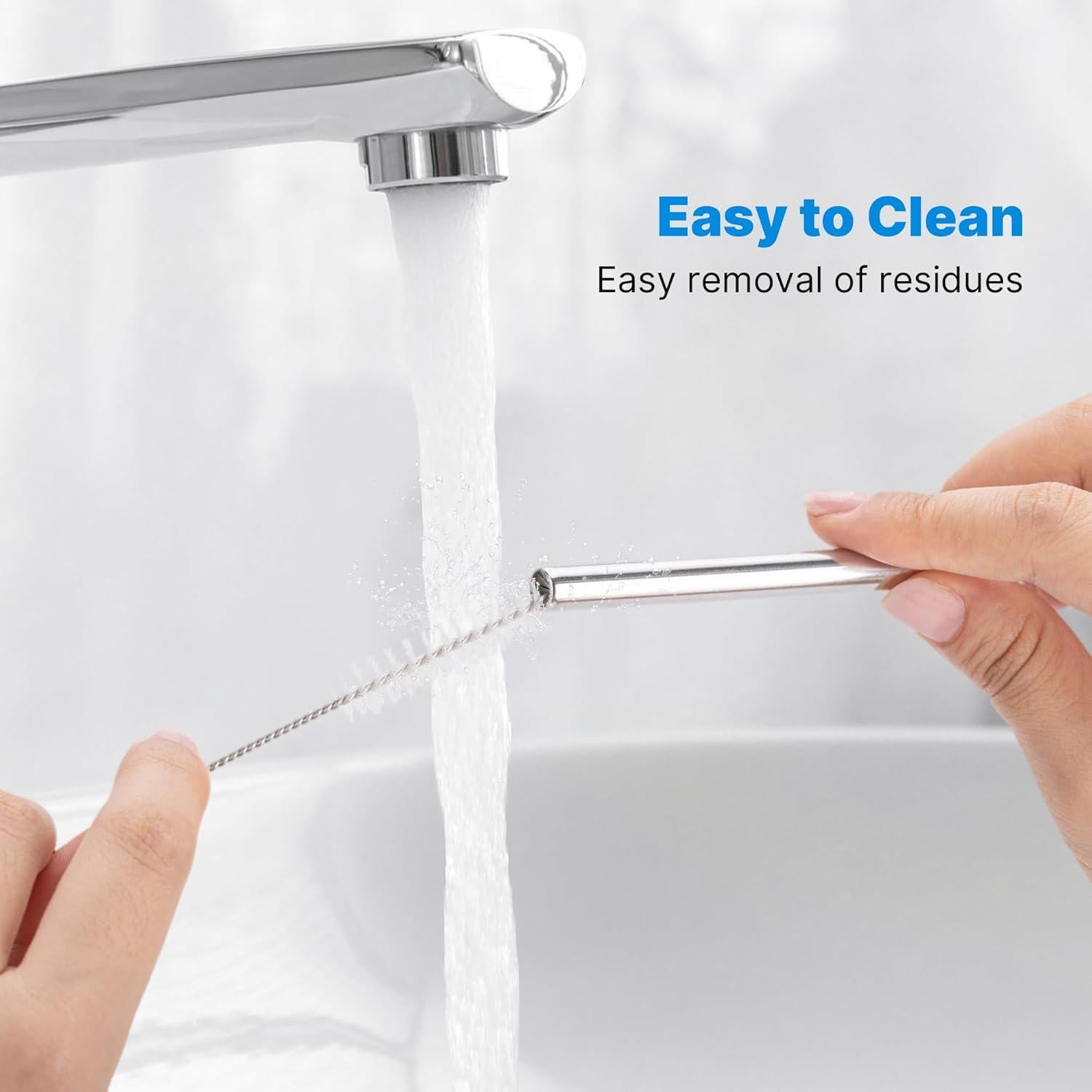 Popotes de acero inoxidable Bluwing con puntas de silicona 40 oz