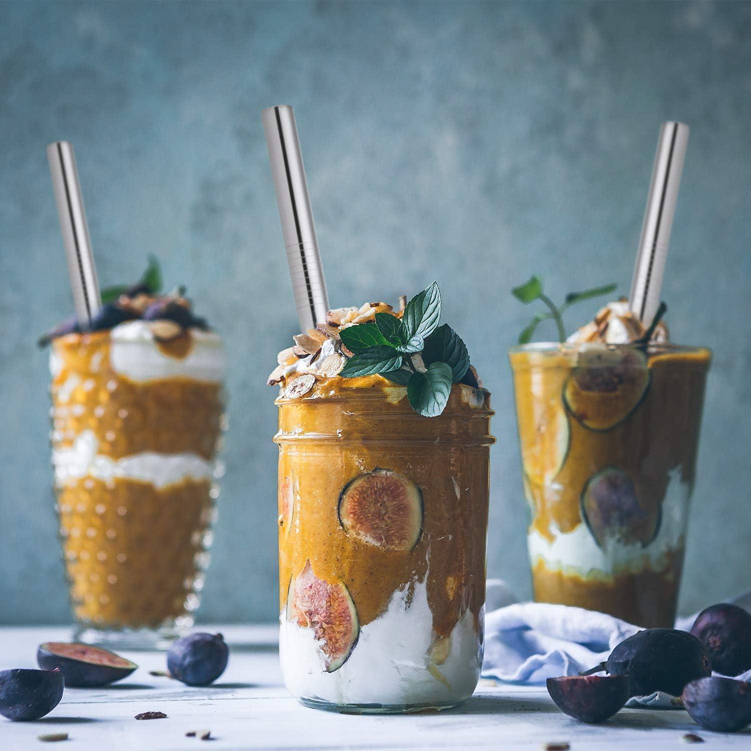 Popotes Reutilizables Jumbo HIWARE Acero Inoxidable 2 Pcs 25.4 cm