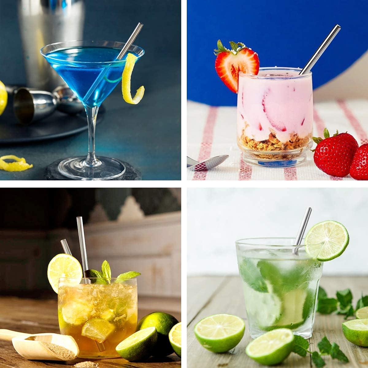 Pajitas Reutilizables de Acero Inoxidable Teivio 12 Unidades 12.7 cm Plata