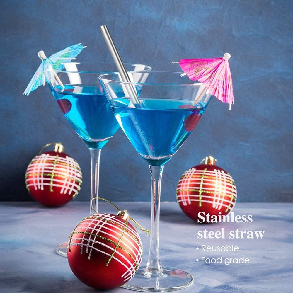 Pajitas Reutilizables de Acero Inoxidable Teivio 12 Unidades 12.7 cm Plata