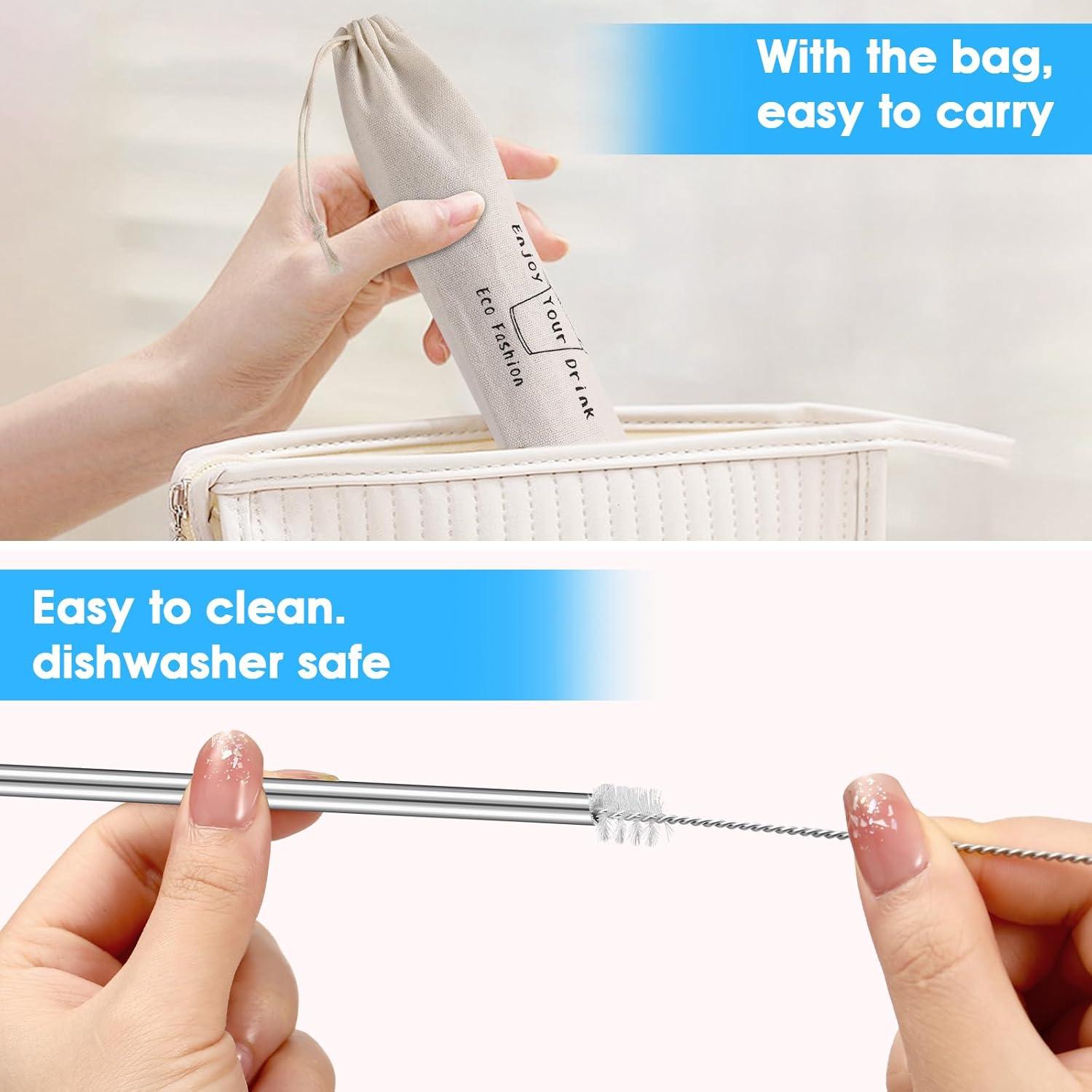 Set de 20 Pajitas Reutilizables de Acero Inoxidable MUTNITT 26.67 cm