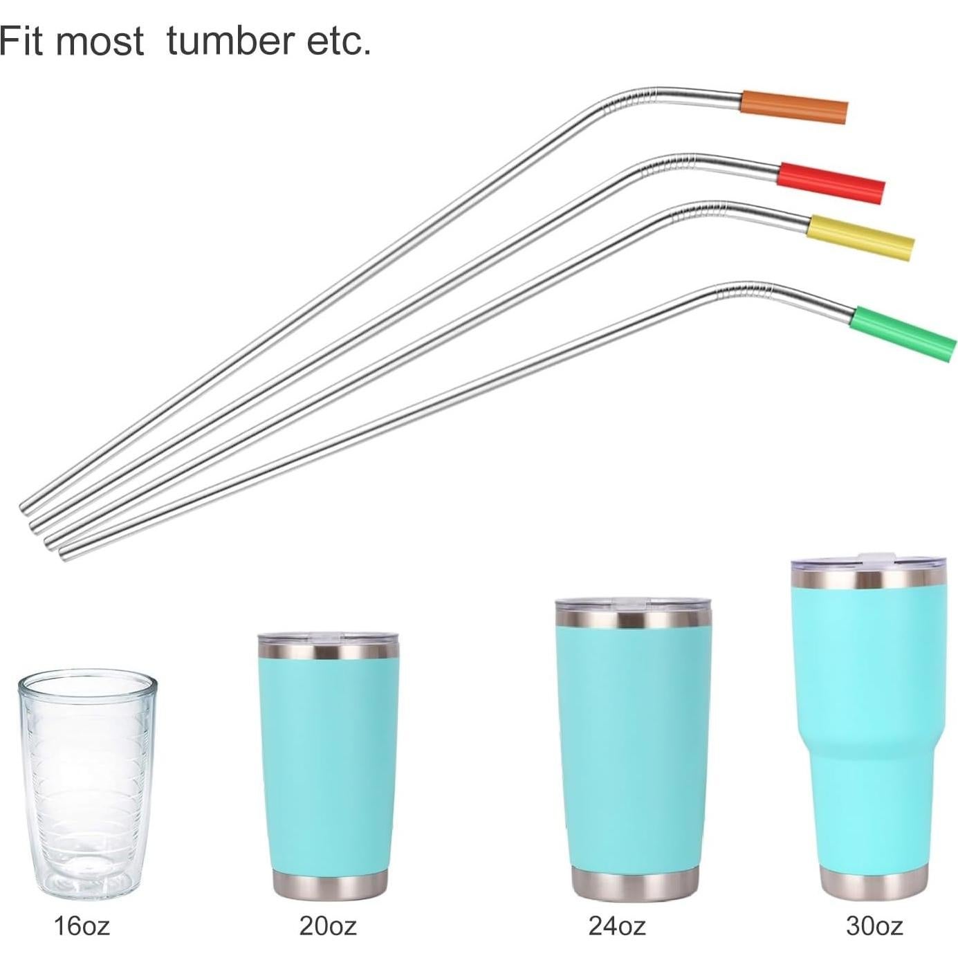 Set de 20 Pajitas Reutilizables de Acero Inoxidable MUTNITT 26.67 cm