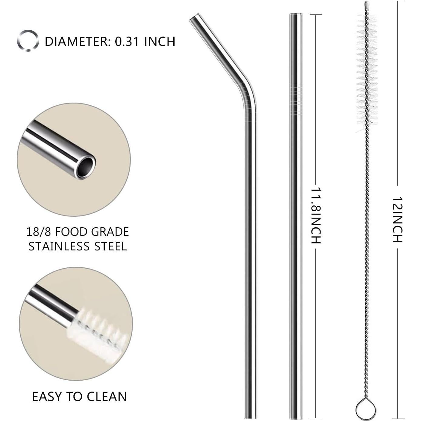 Popotes de Metal Reutilizables GoPlacs 30 cm - 6 Unidades