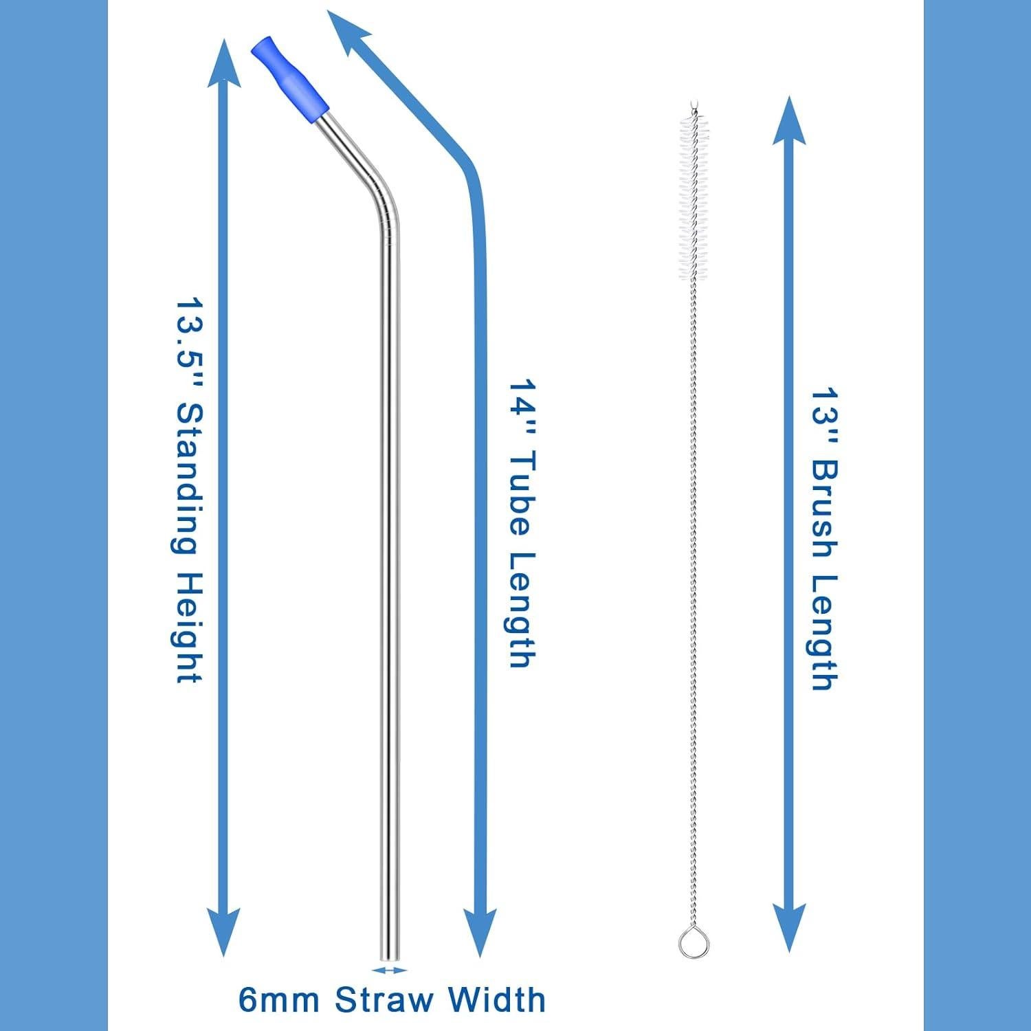 Pajillas de Acero Inoxidable Patelai 35 cm Reutilizables 10 Pzas