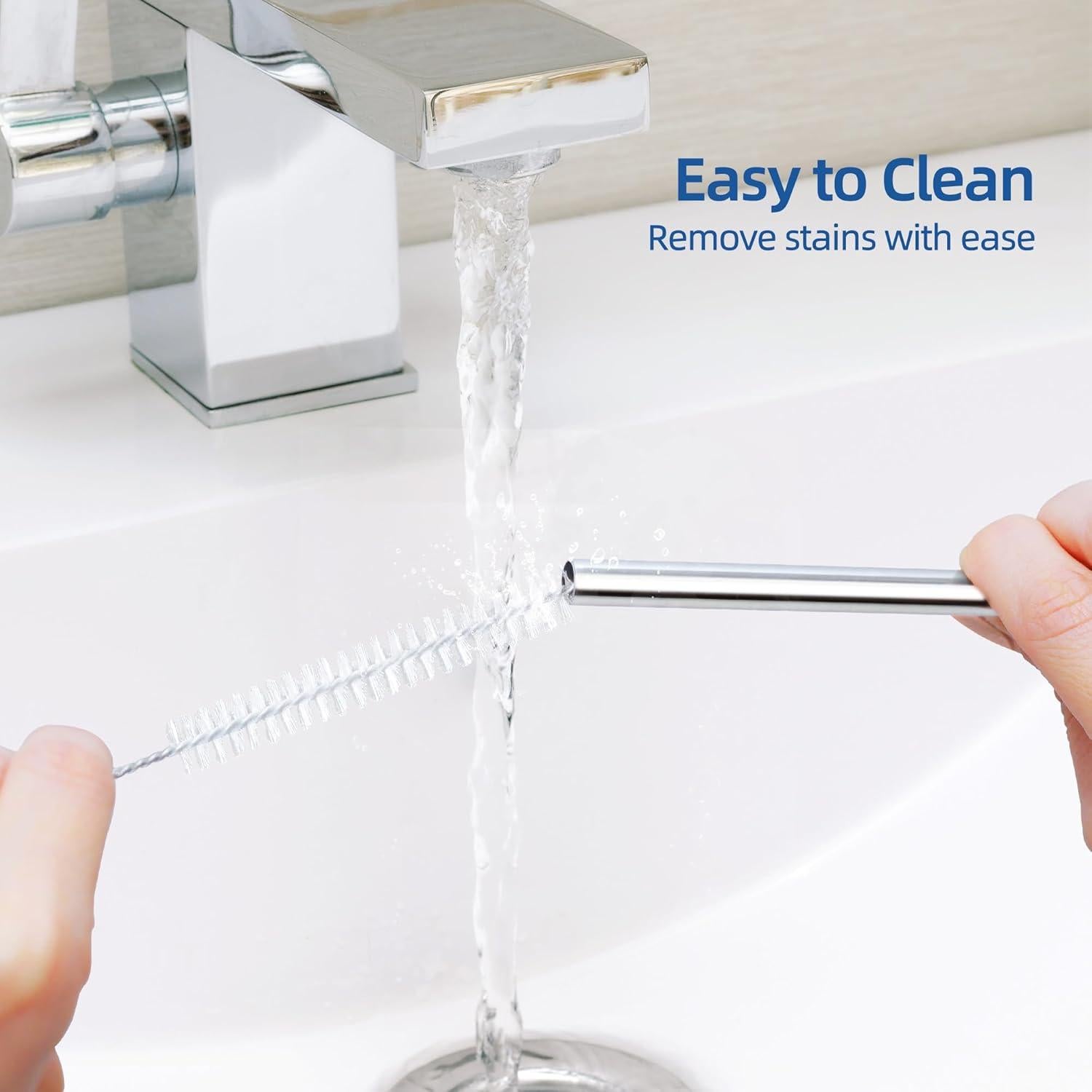 Juego de 5 Pajitas de Acero Inoxidable JINRICH 40 cm Reutilizables