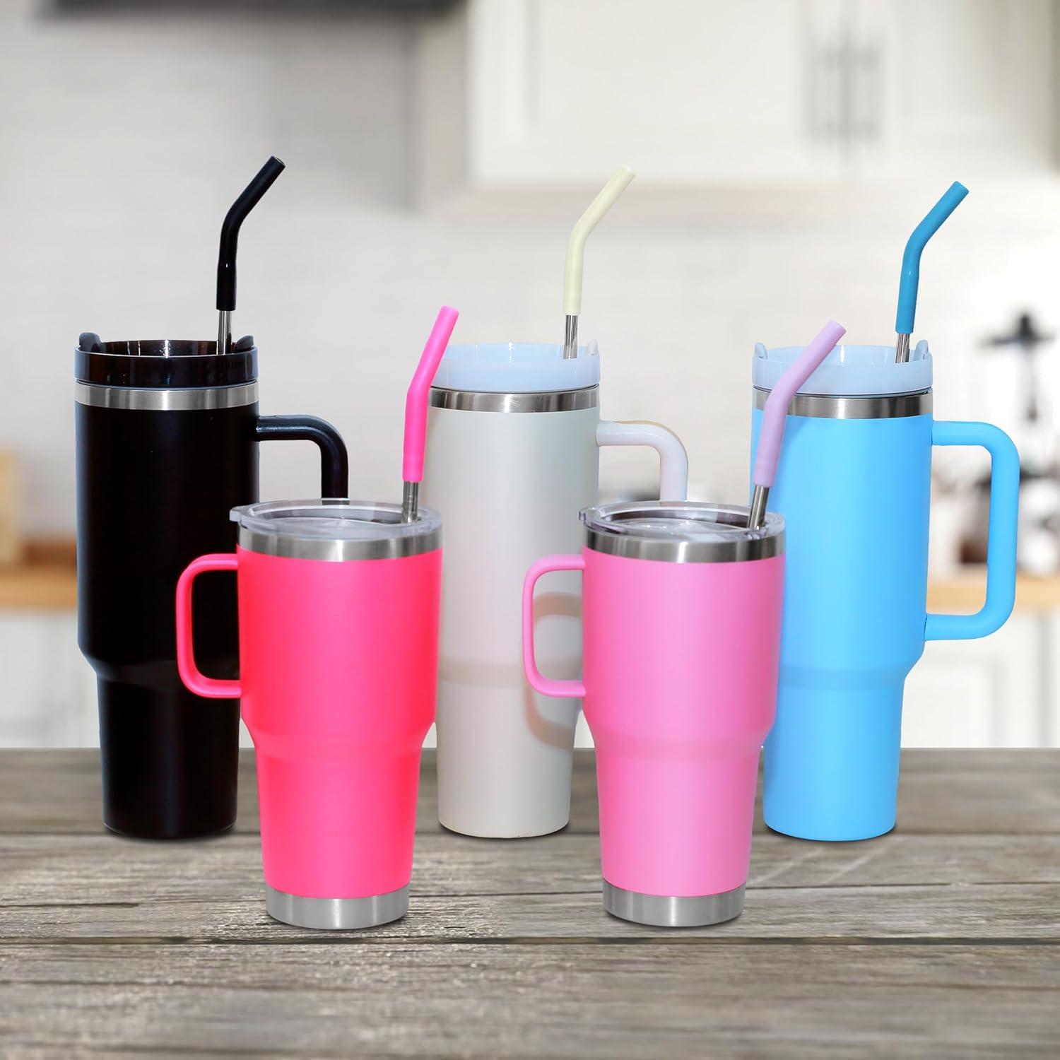 Juego de 5 Pajitas de Acero Inoxidable JINRICH 40 cm Reutilizables