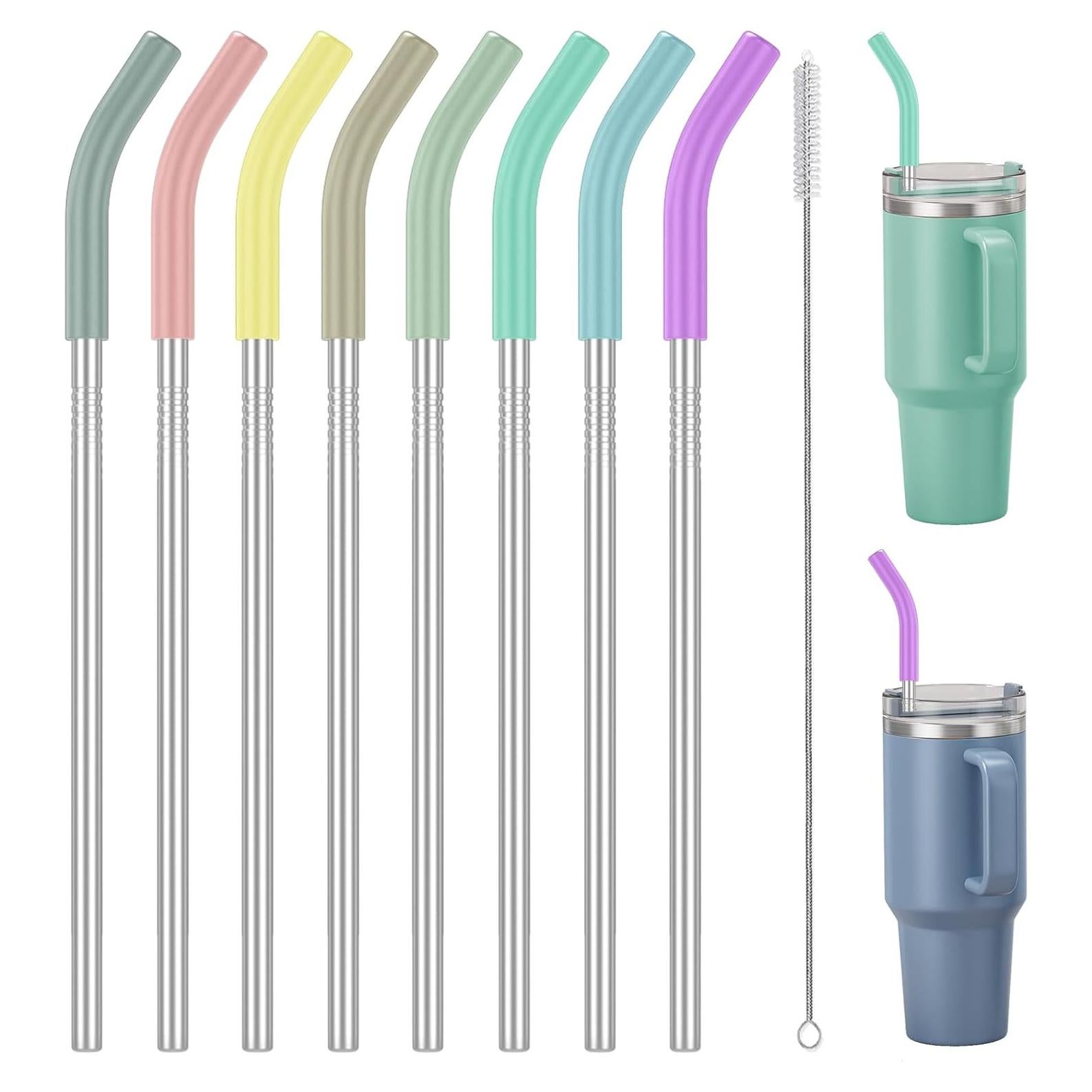 Paquete de 8 Pajitas de Acero Inoxidable SAINT NIEVE 35.56 cm