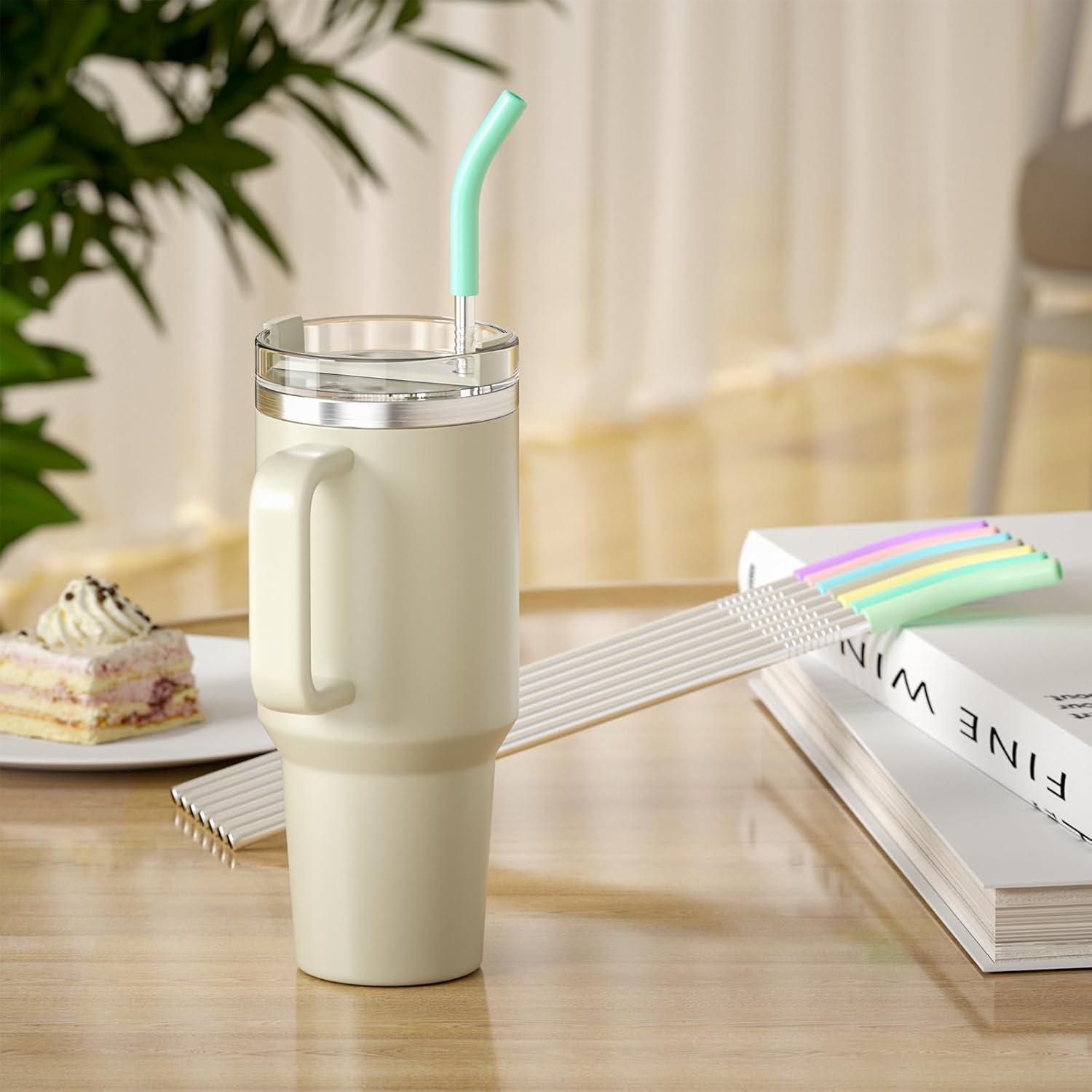 Paquete de 8 Pajitas de Acero Inoxidable SAINT NIEVE 35.56 cm