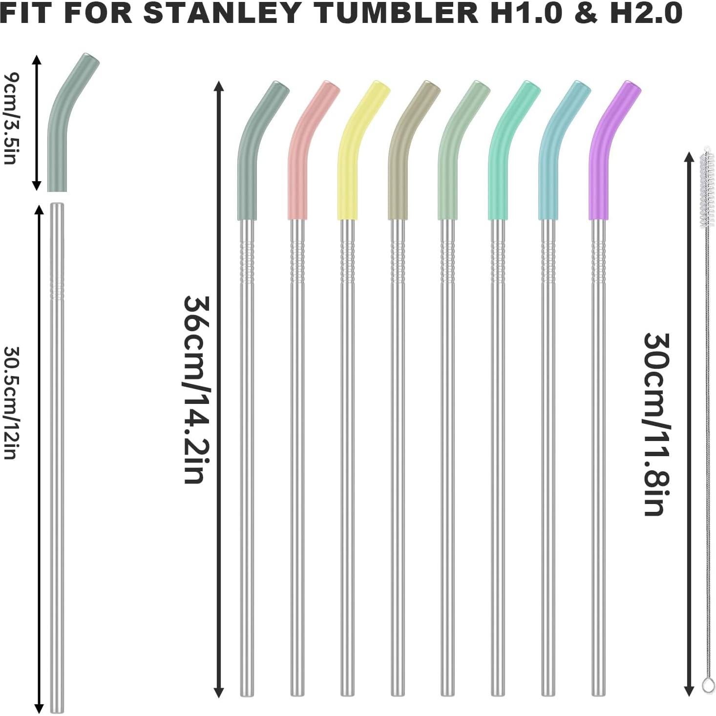 Paquete de 8 Pajitas de Acero Inoxidable SAINT NIEVE 35.56 cm