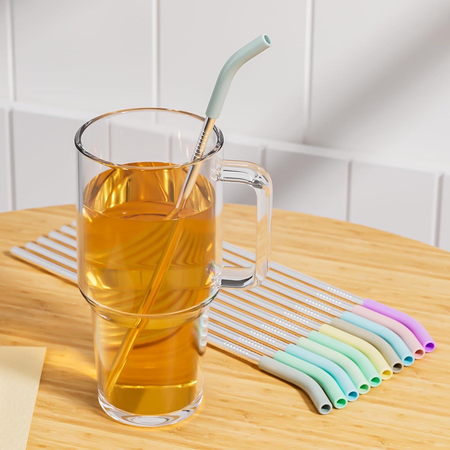 Paquete de 8 Pajitas de Acero Inoxidable SAINT NIEVE 35.56 cm